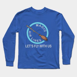 magic airlines flying Broom Long Sleeve T-Shirt